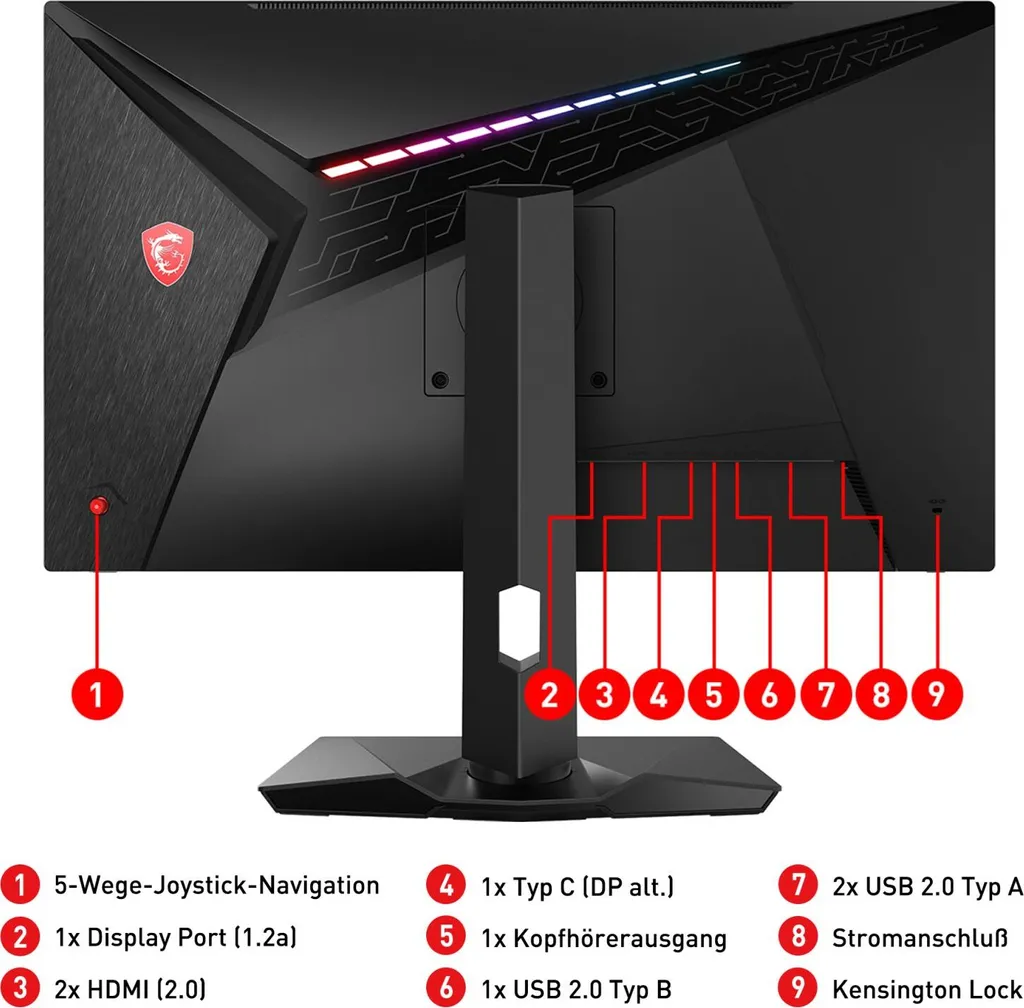 Écran PC MSI Optix MAG274QRF-QD Dalle Rapid IPS 1ms Quantum Dot Noir - 3