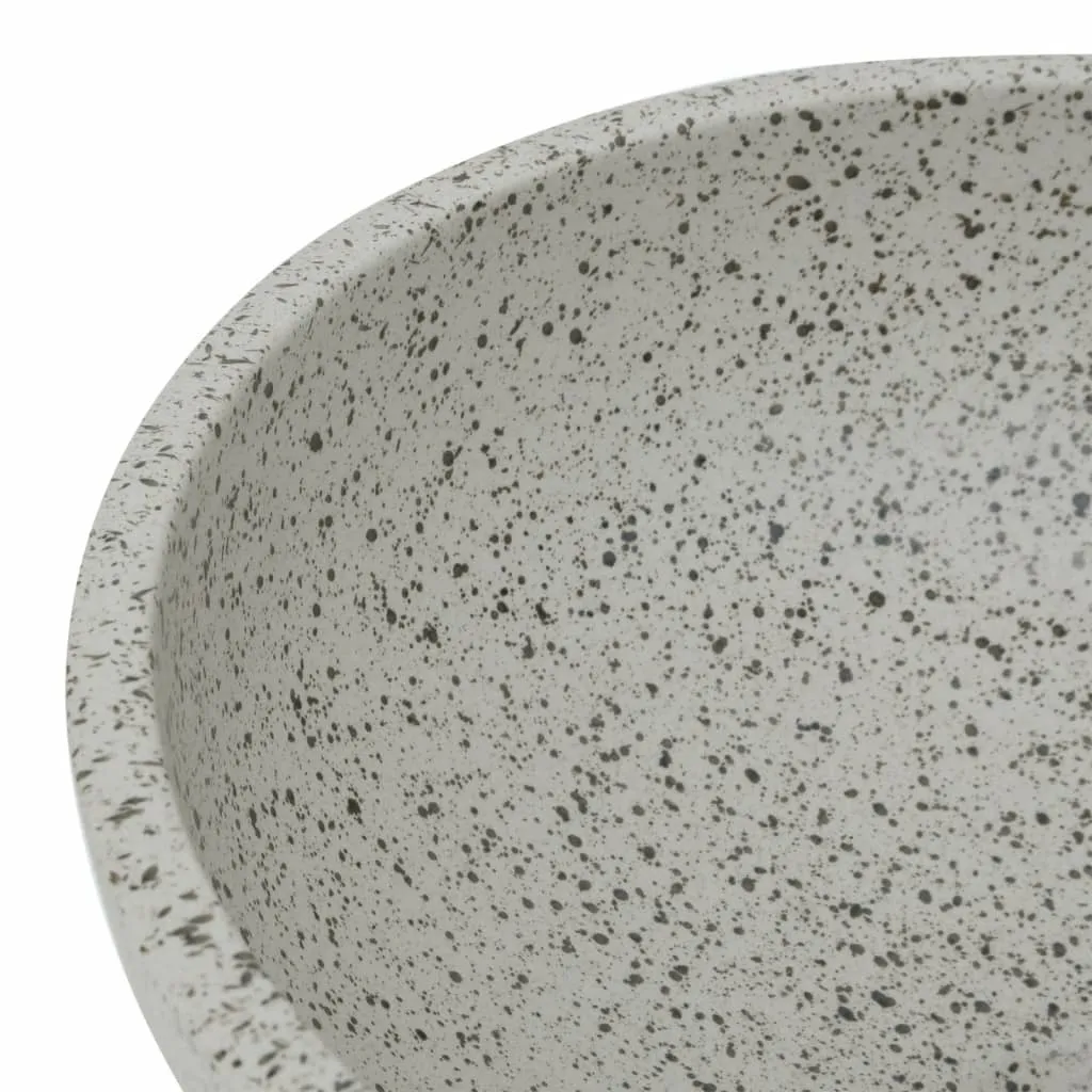 Lavabo Appoggio Grigio Rotondo Vetroceramica | Estetica Minimalista - 6