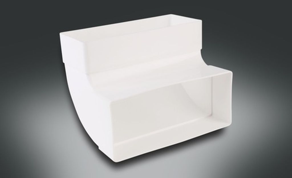 Rotheigner Flachkanal Bogen senkrecht 90° weiß 220 mm x 90 Produktbild 