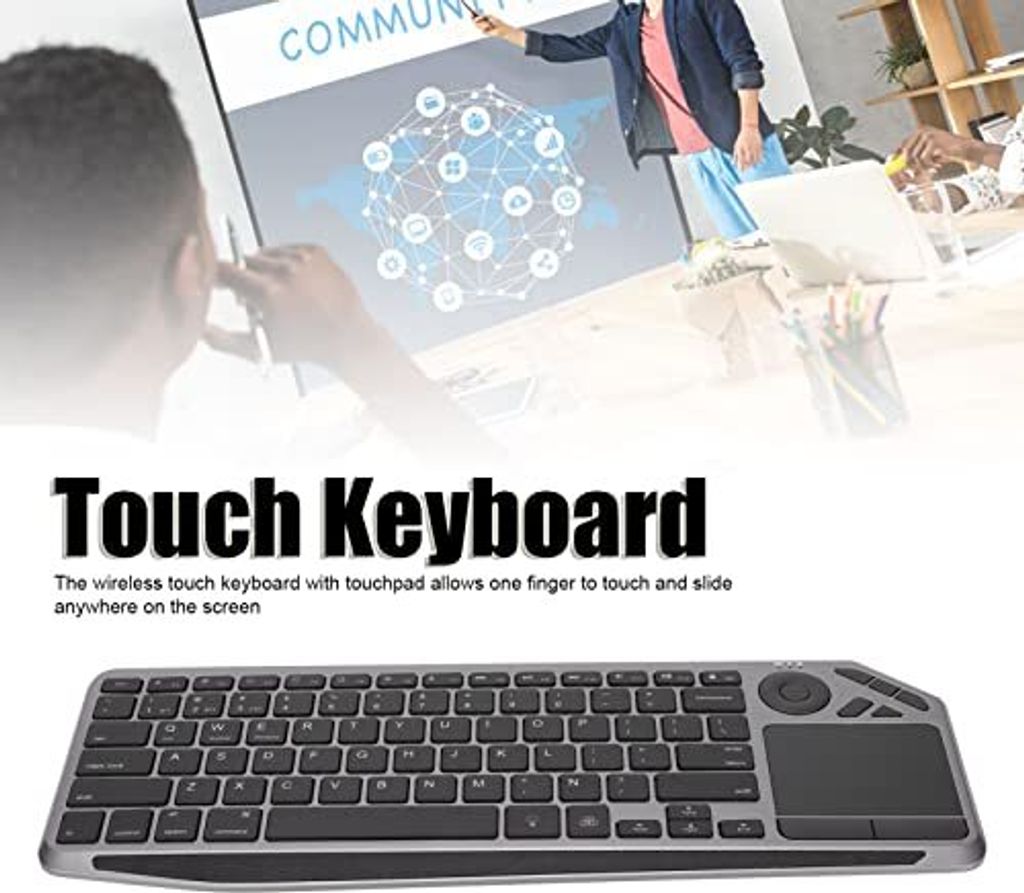 Bewinner Wireless Keyboard Touchpad, 2,4G/BT Dual -Modus -Touch -Tastatur, genaue Cursorsteuerung, farbenfrohe TV -Hintergrundbeleuchtung Laptop, Tabl