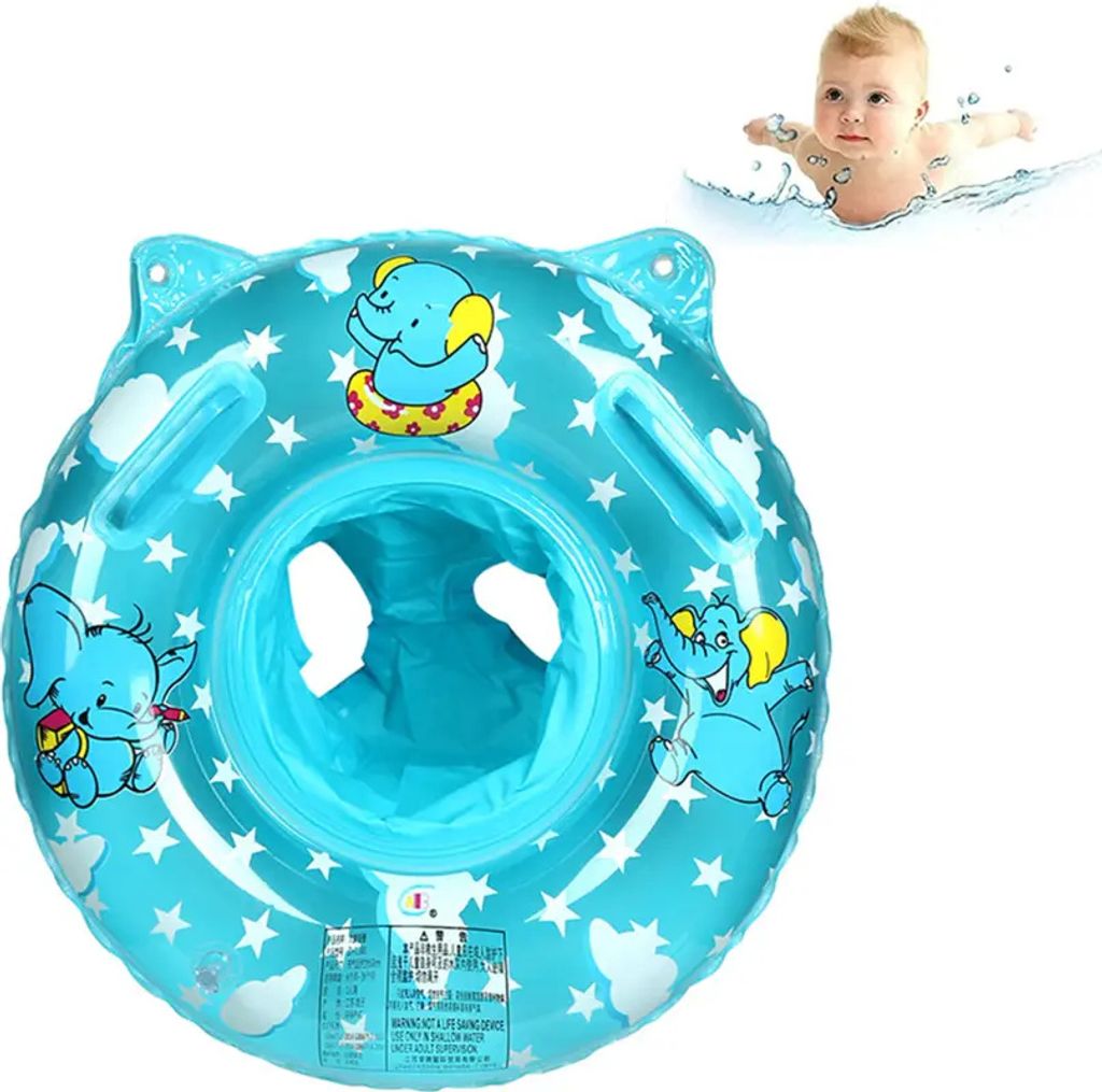 Baby - Schwimmring mit wachsender Schwimmhilfe und Schwimmsitz, Blau, Stil 1