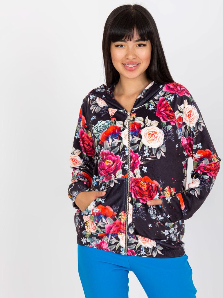Rue Paris Sweatshirt mit Reißverschluss für Frauen Lauramurs schwarz S/M
