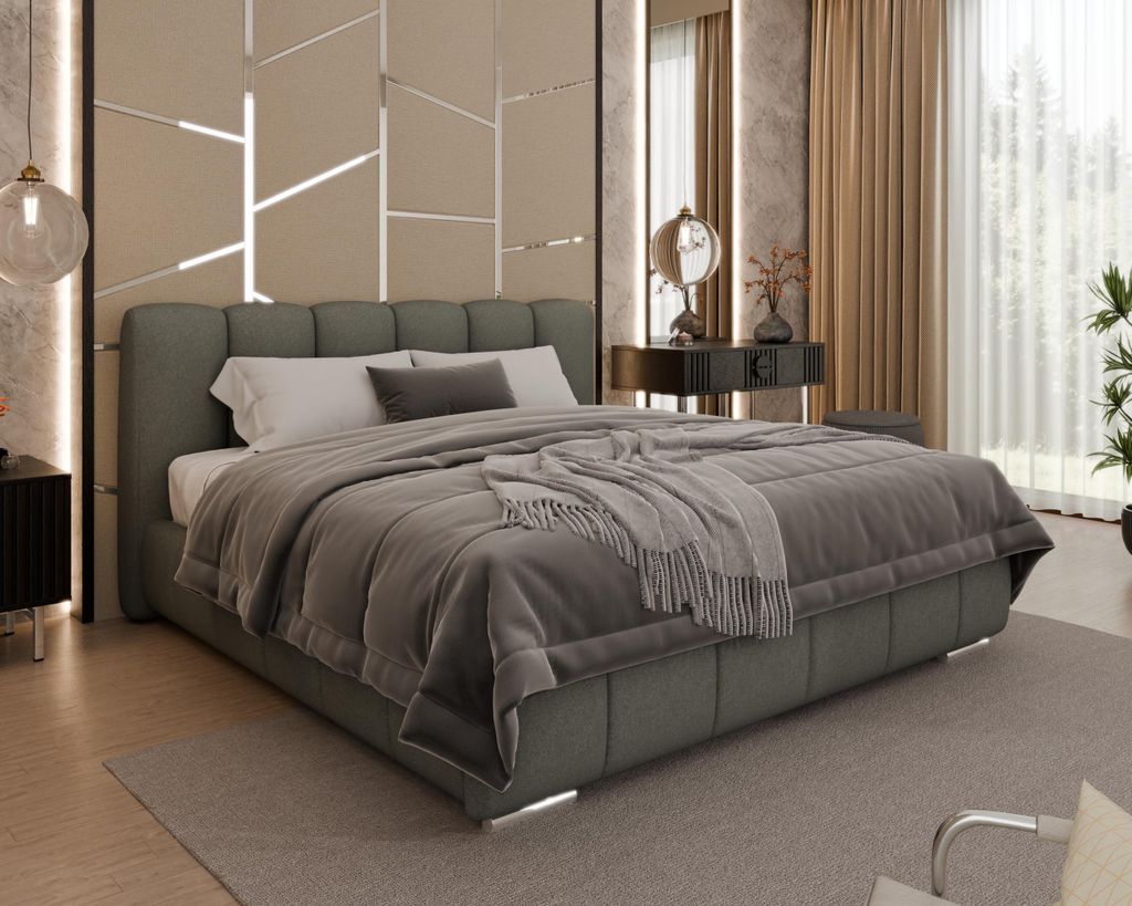 Polsterbett "ZAIRA" – Modernes Design, verschiedene Farben & Größen - ohne matratze