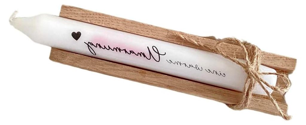 Kerze mit Spruch - Geschenkkerze mit Kerzentattoo - Stabkerze für Trauer und Abschied