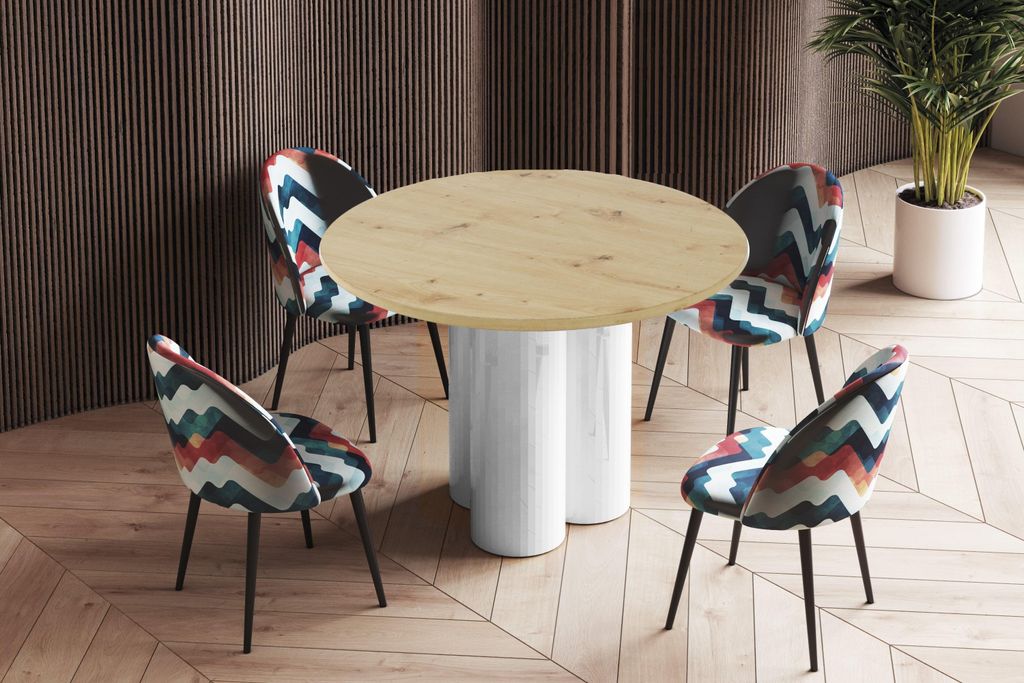 Design Esstisch Tisch HRE-111 rund Hochglanz Esszimmer 100 x 75 cm