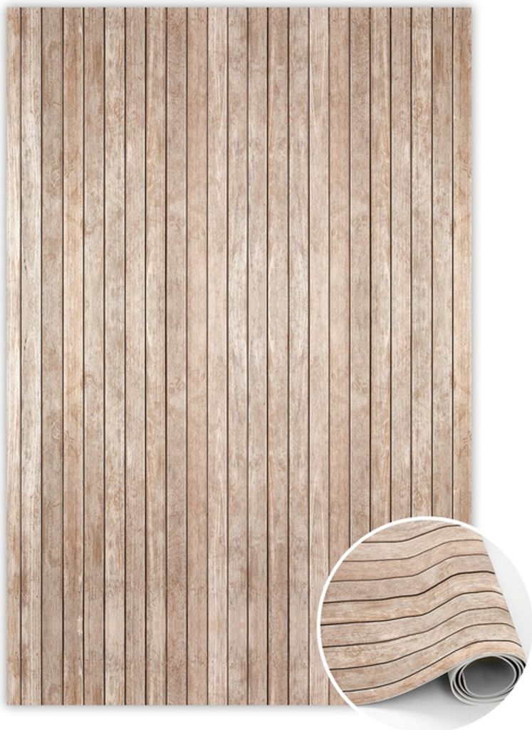 Vinylteppich mit hellen Planken Motiv 100x150 cm