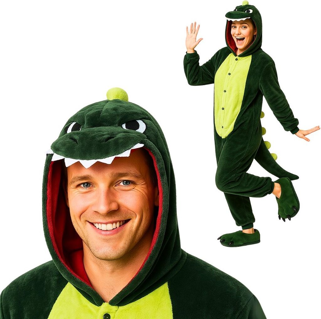 Onesie Kigurumi Pigiama Costume travestimento da dinosauro Immagine del prodotto 