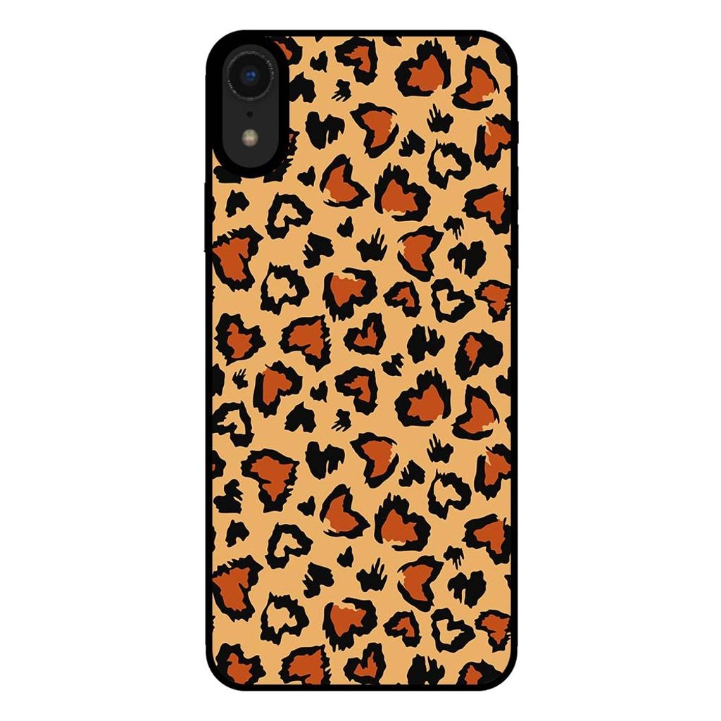 Smartphonica Handyhülle für iPhone Xr mit Tiger-Print - Panther Print Back Cover - Braun