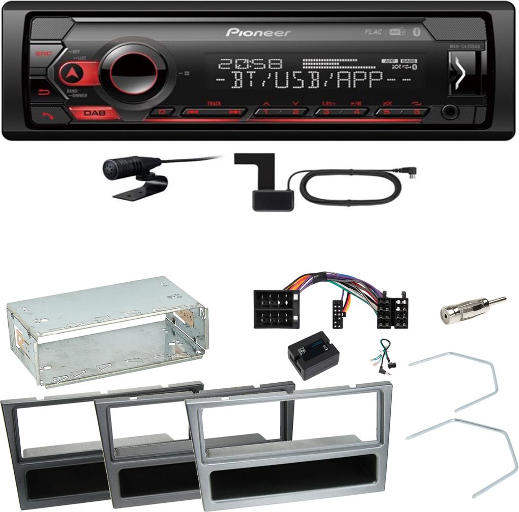 Pioneer MVH-S420DAB Bluetooth Einbauset für Opel Omega B Meriva A Agila Vivaro