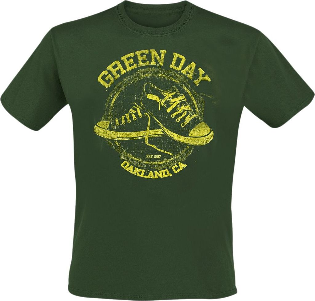 Green Day T-Shirt Herren All Star grün Band-Merch, Bands 100% Baumwolle XXL
