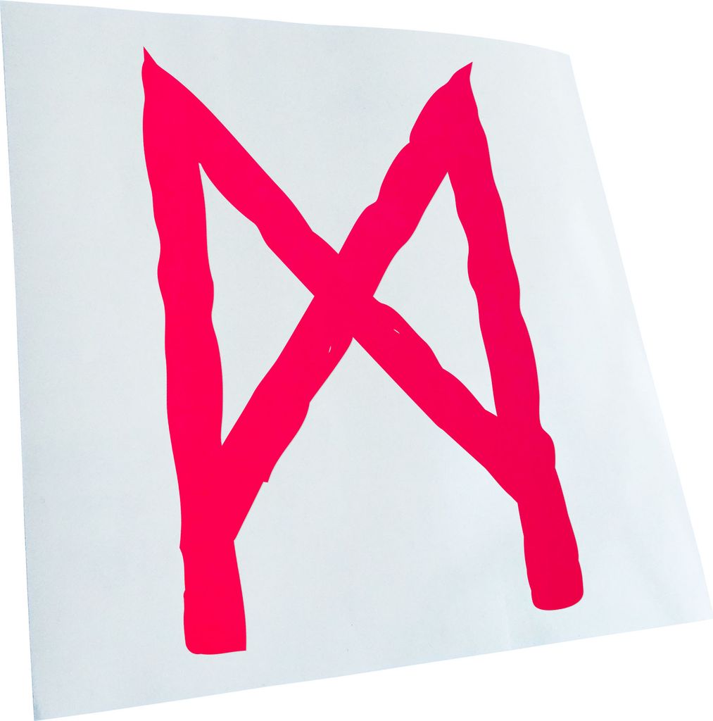 Kiwistar - Autoaufkleber - Futhark MANNAZ Rune - Neon Matt - Aufkleber für Auto Kfz Fahrrad, LKW, Truck Mofa