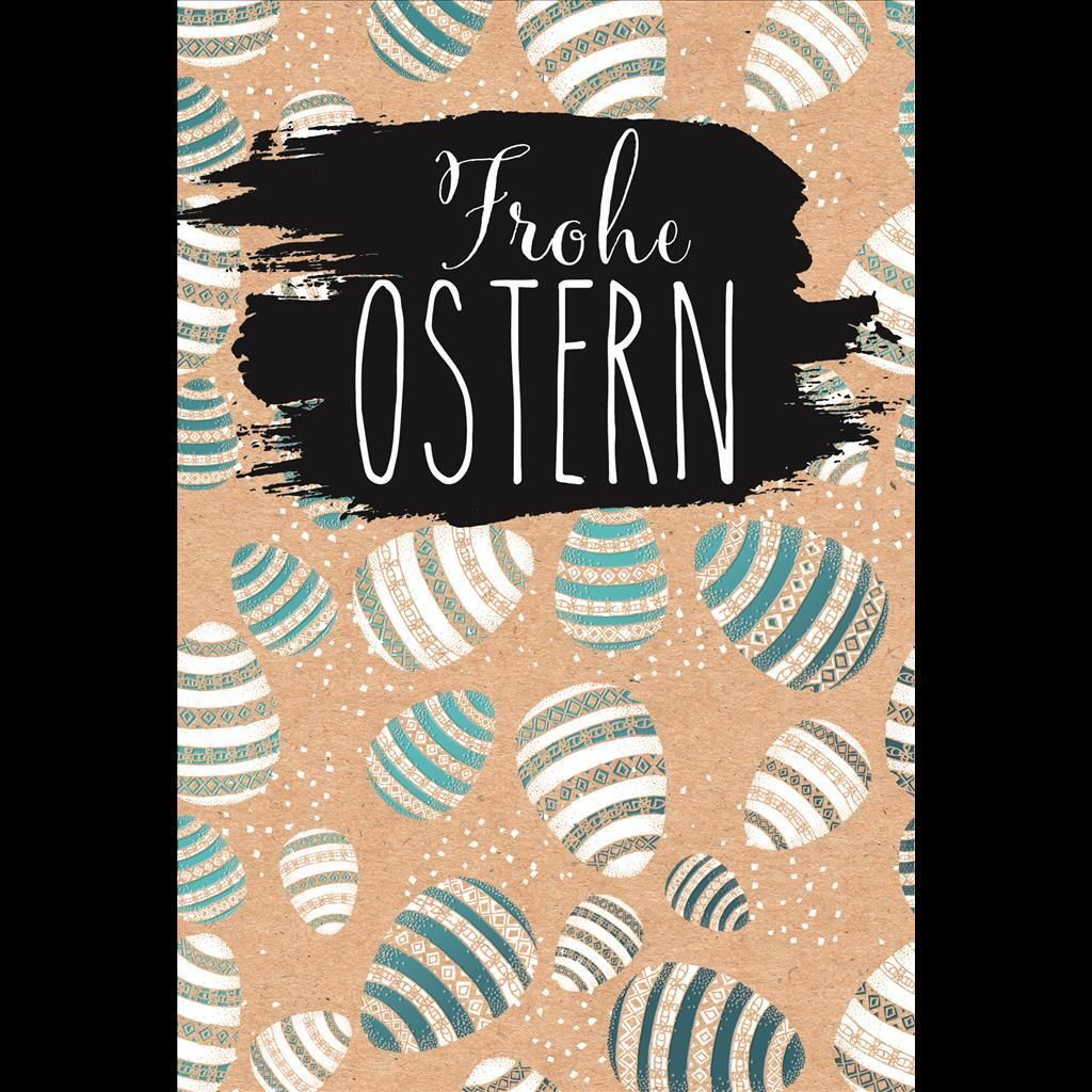 Ostern - Naturkarton - Glückwunschkarte im Format 11,5 x 17