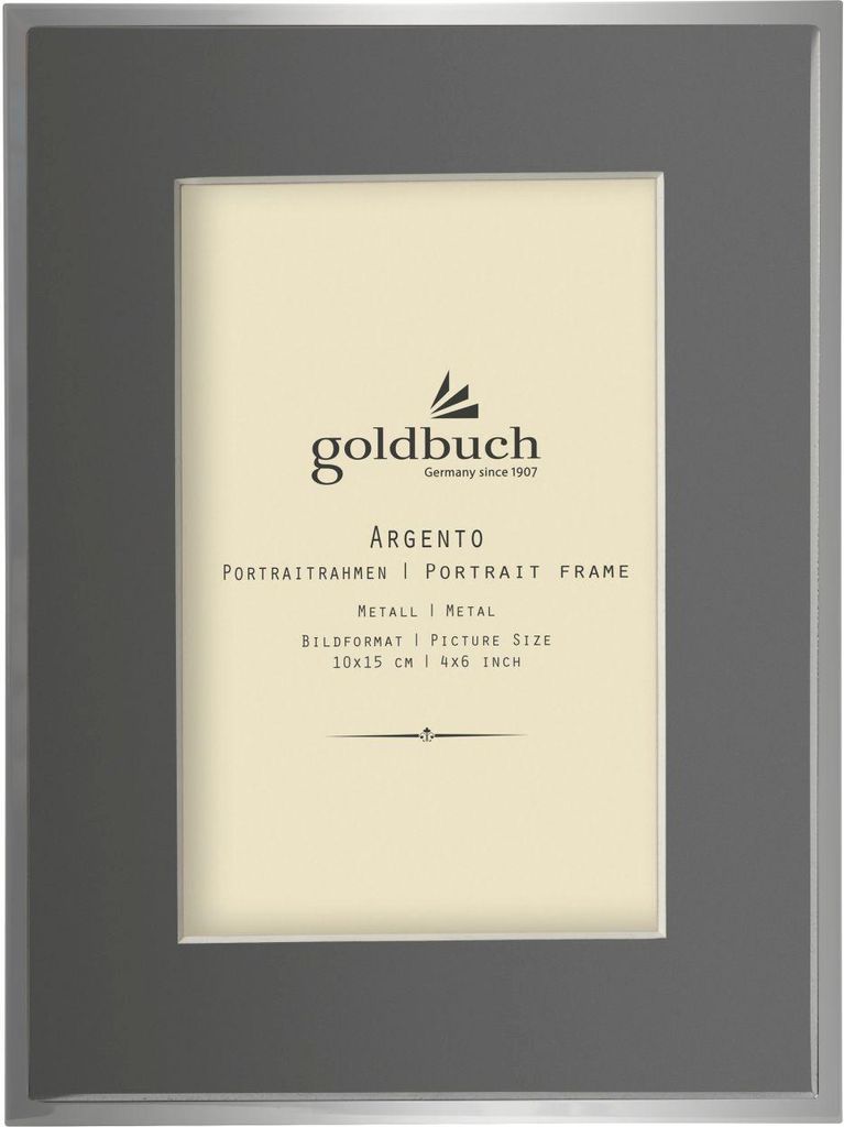 Goldbuch Metall Rahmen Argento 10x15 cm mit grauem Produktbild 