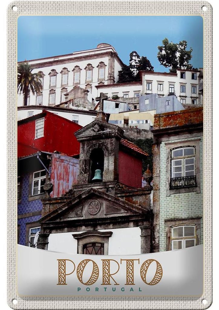 Blechschild Reise 20x30cm Porto Portugal Stadt Europa Urlaub