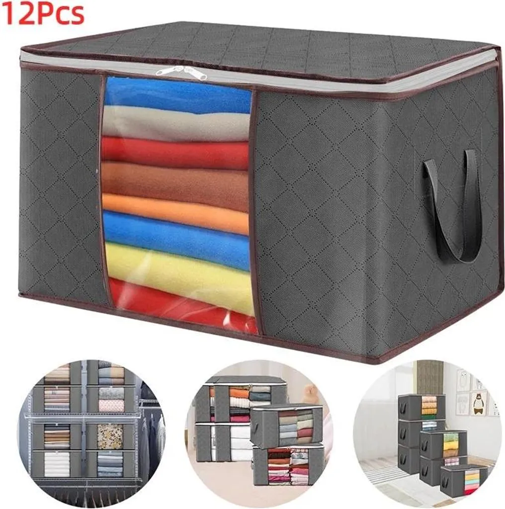 Organisateur d'armoire pliable grand volume en tissu lot de 12 pièces