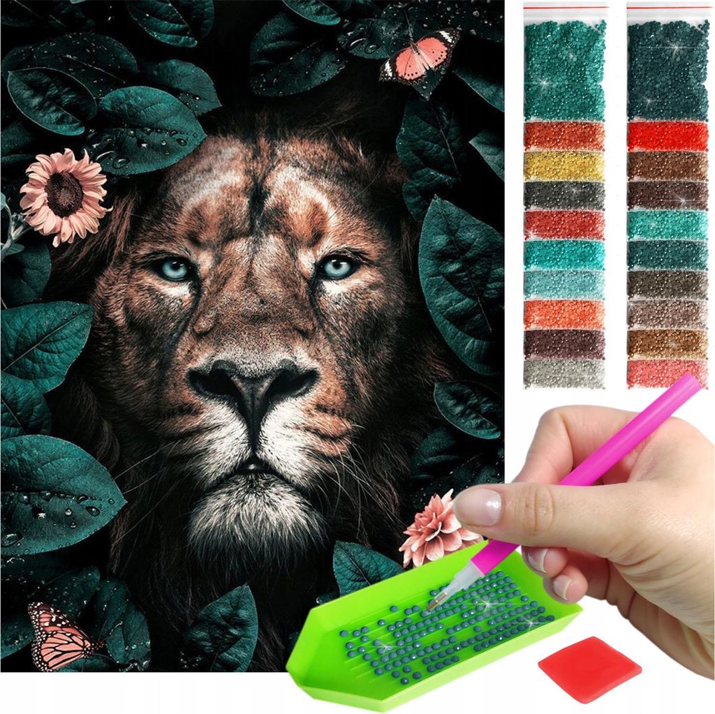 ARTULIO Diamond Painting Set - Stolzes Löwenporträt - 30x40 cm - 5D Diamant Painting Bilder DIY, Diamond Painting Erwachsene