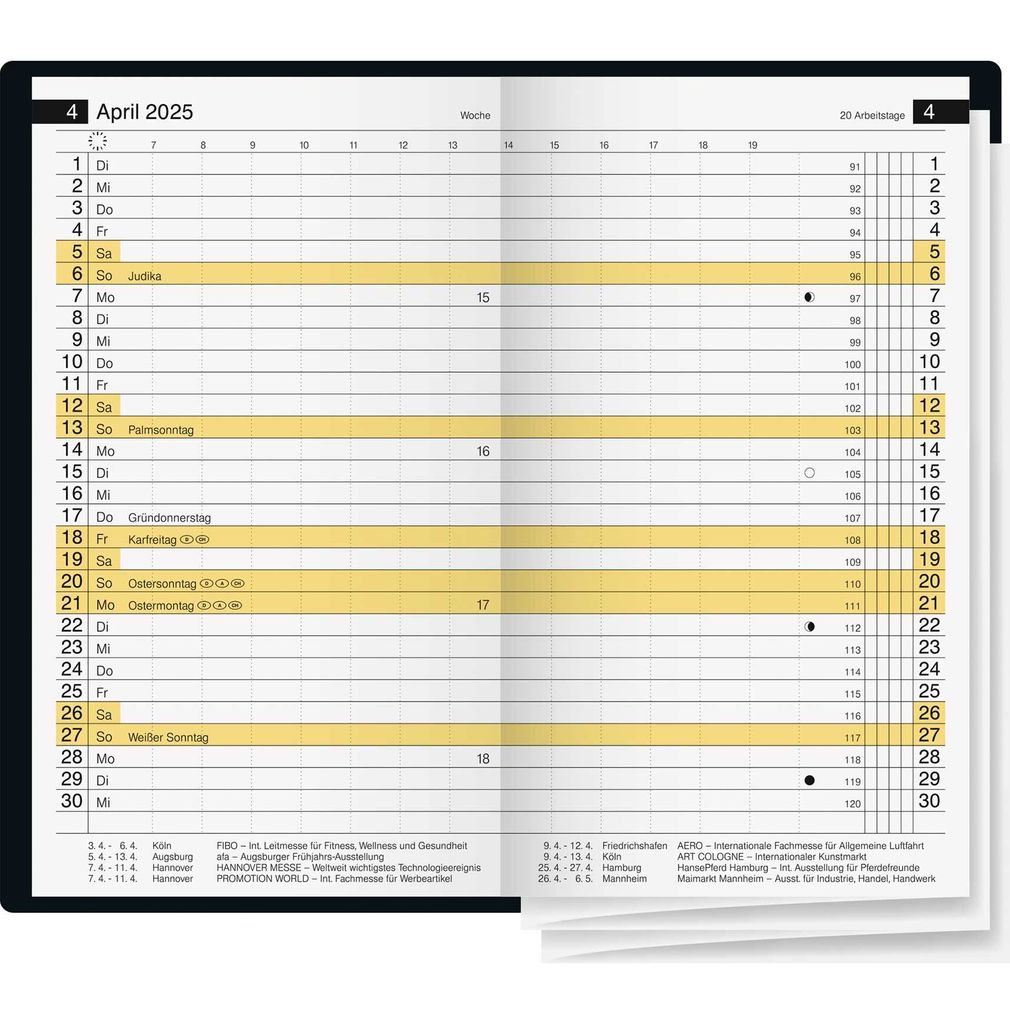 rido idé Taschenkalender "Miniplaner d15" 2025 schwarz Produktbild 2