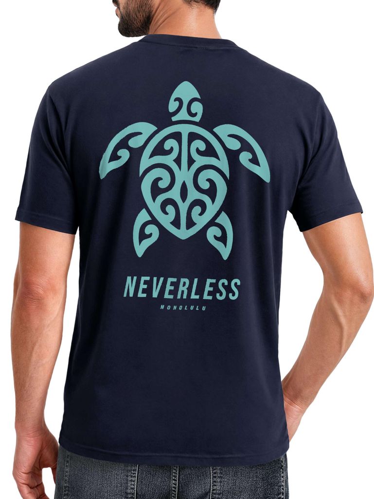 Herren T-Shirt Frontprint - Honolulu Turtel - Baumwollshirt Männer Fashion Streetstyle Slim Fit Neverless