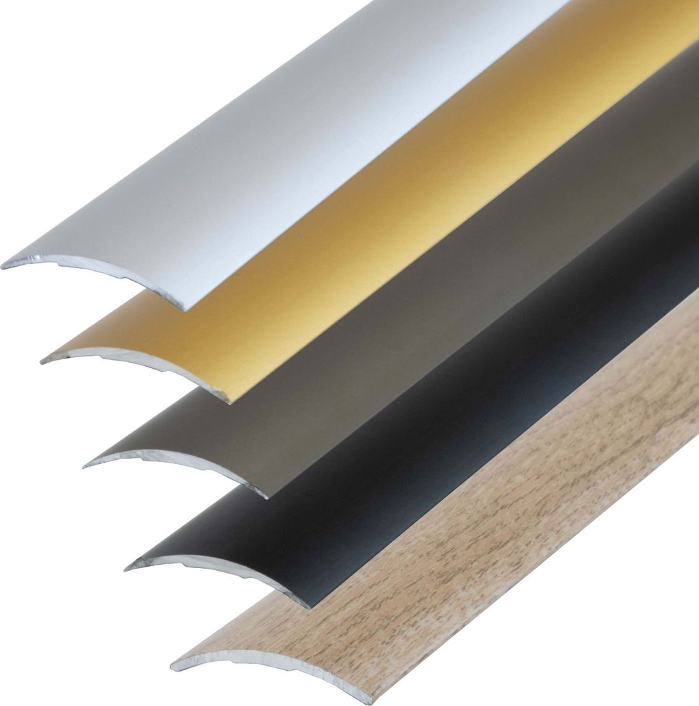 Dalsys Übergangsprofil selbstklebend 100cm x 60mm Ausgleichsprofil aus Aluminium, geeignet für u.a. Fliesen, Laminat und Parkett Edle Eiche