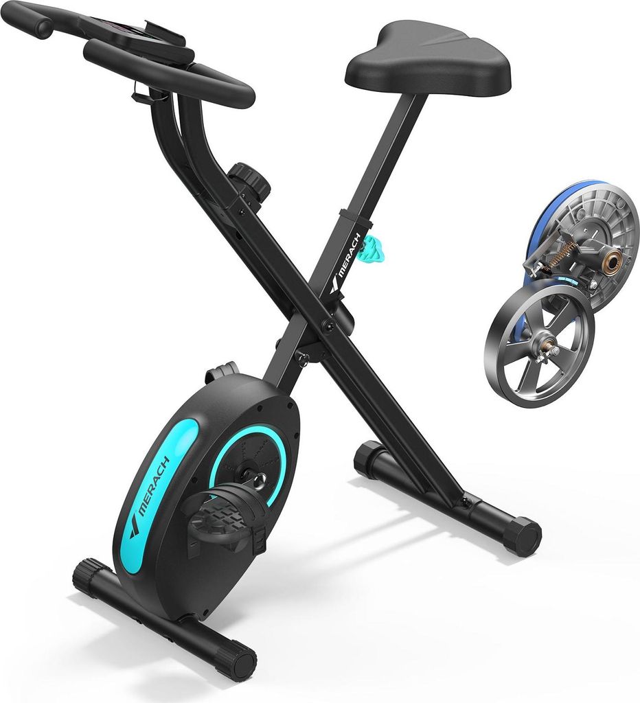 Vélo d'appartement magnétique pliable, MERACH, 16 niveaux, Image du produit 