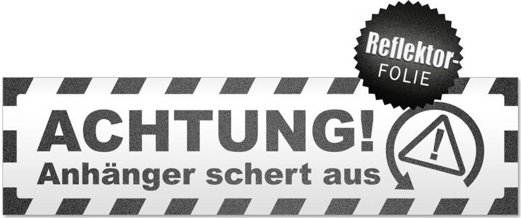 Achtung Anhänger gestreift Magnetschild Schild magnetisch