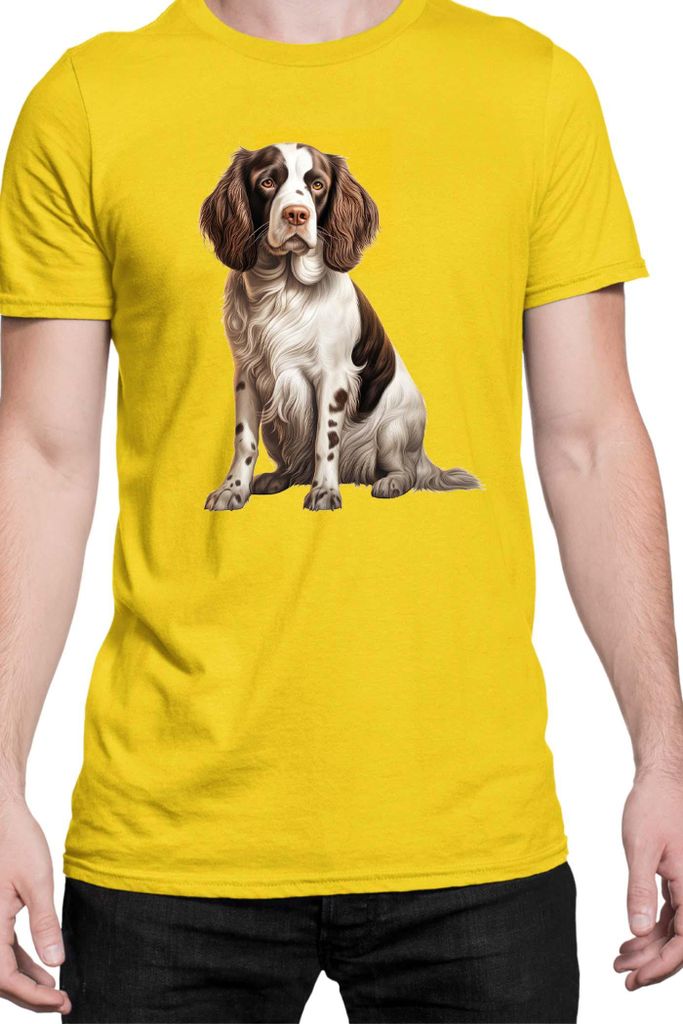 Herren T-Shirt Dogs Breeds French Bulldog Dog Breed 005, Man M / Gelb