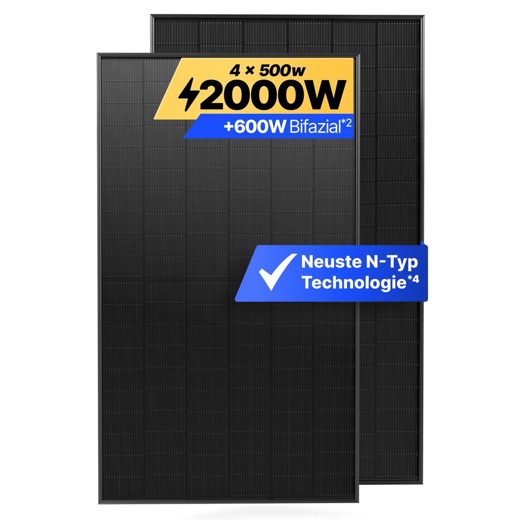 Solakon® Solarpanel 500W Bifazial Glas-Glas N-Type – Produktbild 