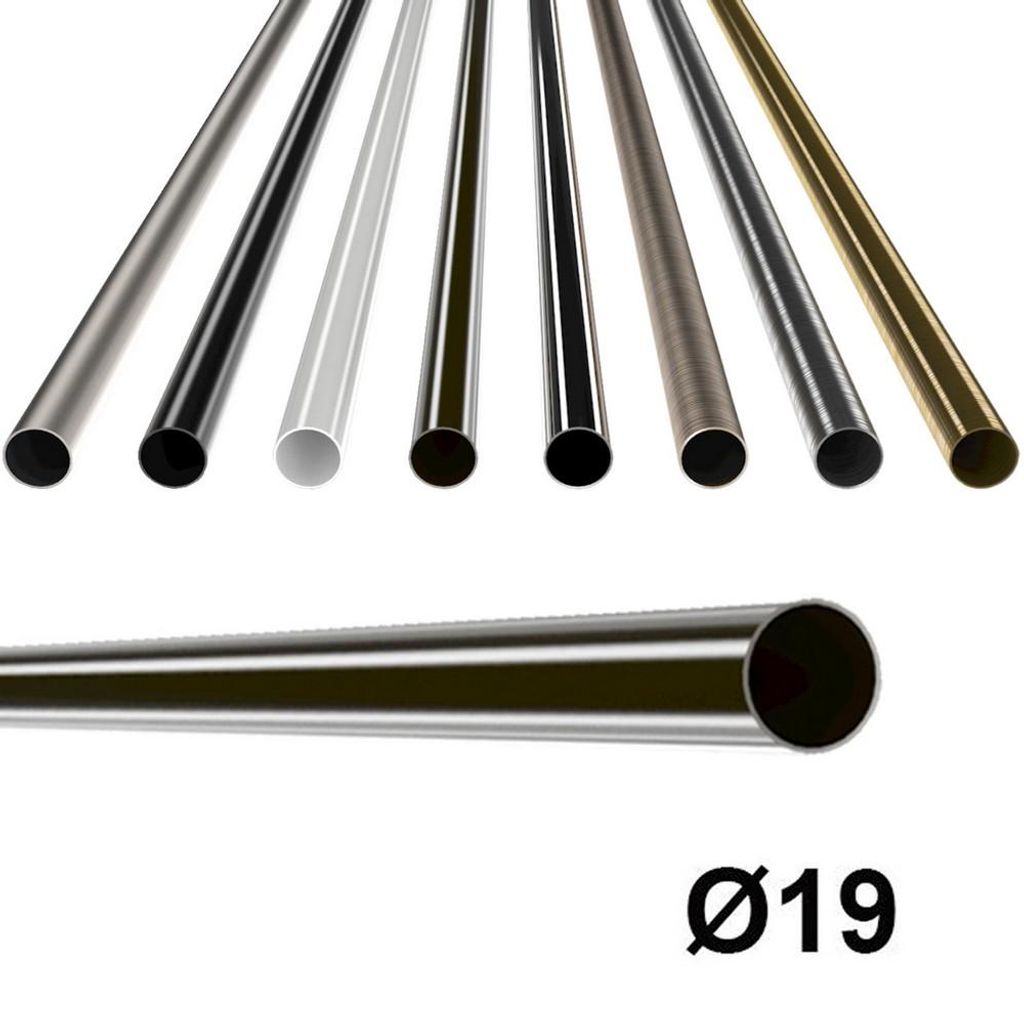 MDEKOR Metallrohr für Gardinenstange, 19 mm, Antik Stahl, Produktbild 