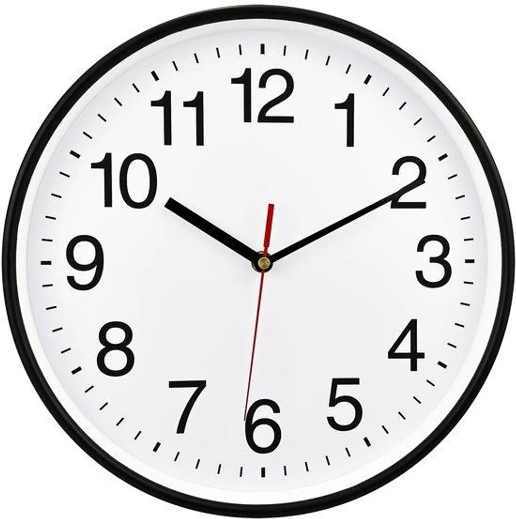 Horloge Murale de Cuisine Facile à Lire - Design Blanc et Noir 40,6 cm