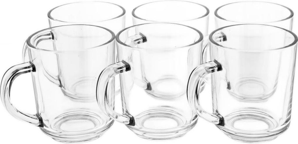 Gläser-Set mit Henkel 6-teilig - 220 ml, transparent & hitzebeständig