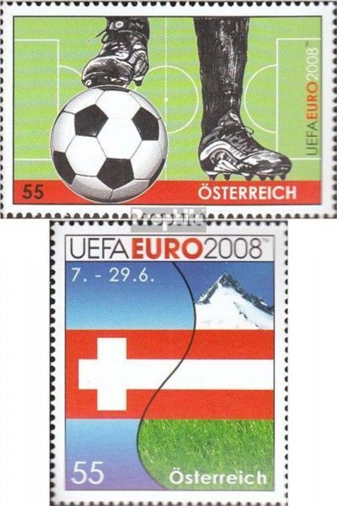 Briefmarken Österreich 2008 Mi 2723,2726 (kompl.Ausg.) gestempelt Fußball-EM