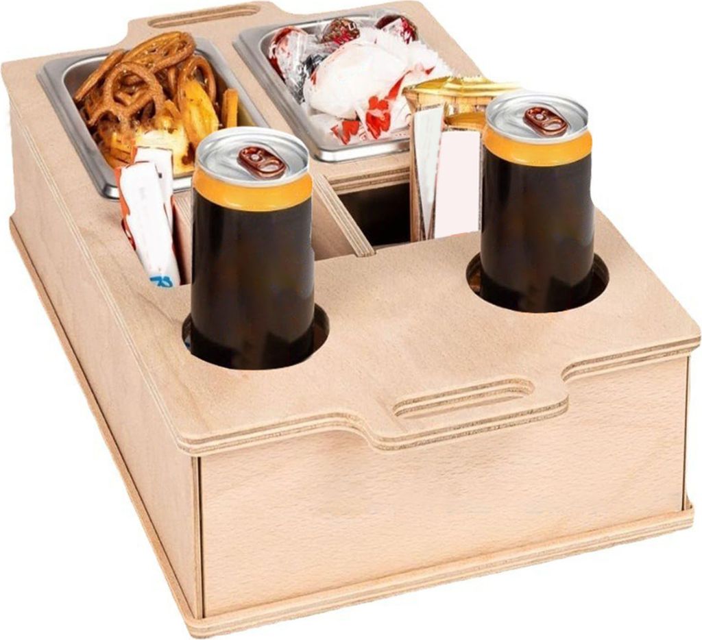 Sofa-Getränkehalter-Tablett mit 7 Fächern, großes Fassungsvermögen, leicht zu reinigen, multifunktionales Tablett für Snacks und Obst, auslauf...