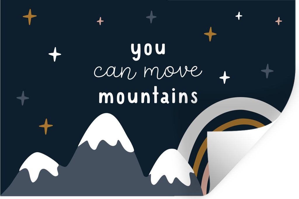 MuchoWow Wandtattoo Wandsticker Wandaufkleber Zitate - Baby - Du kannst Berge versetzen - Sprichwörter - Kinder - Kinder 90x60 cm Selbstklebend ...