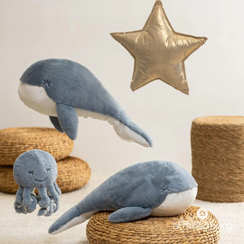 Doudou pieuvre sans plastique 22cm - Peluche sécurisée pour nourrisson