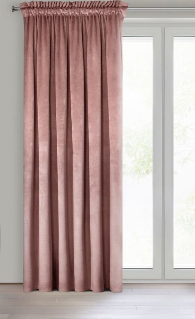 Samtvorhang ROSA dunkelrosa 135x300 cm Kräuselband Produktbild 3
