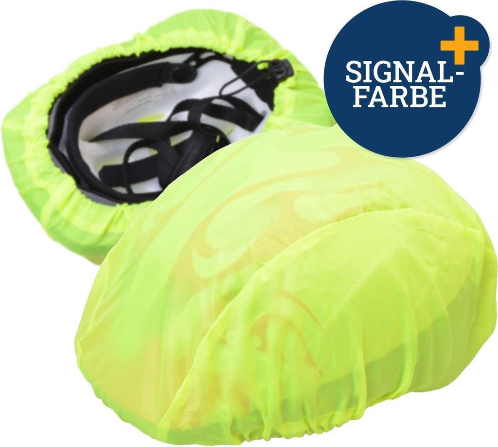 Fahrradhelm Regenschutz Helm Classic Signaldarbe neongelb Produktbild 