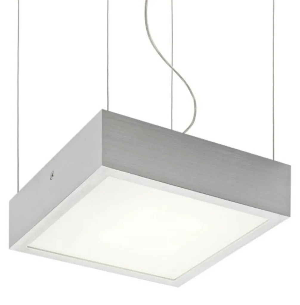 Suspension Carrée LED Design en Aluminium Brossé pour Salon 230V