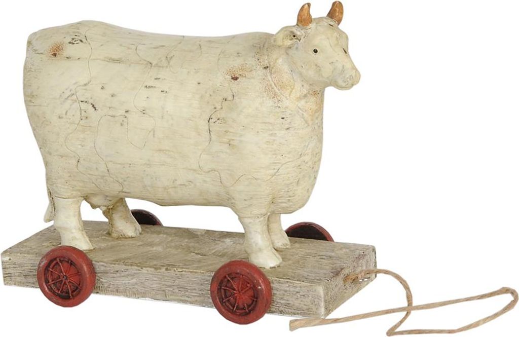 Clayre & Eef figúrka Krava 14x7x12 cm biela polyresinová Obrázok produktu 