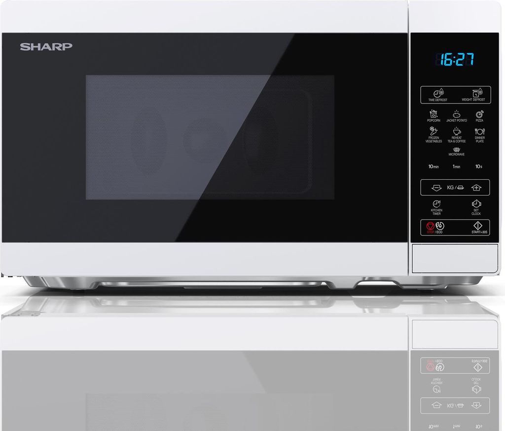 Sharp YC-MS02E-W, Blat, Mikrofalówka Solo, 20 l, 800 W, Zdjęcie produktu 