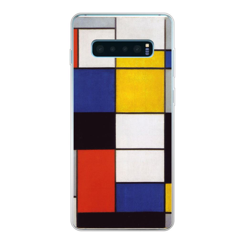 MuchoWow Handyhülle Schutzhülle Hülle für Samsung Galaxy S10 Lite Komposition A - Piet Mondrian Silikon Softcase Handy Hülle - Schutz