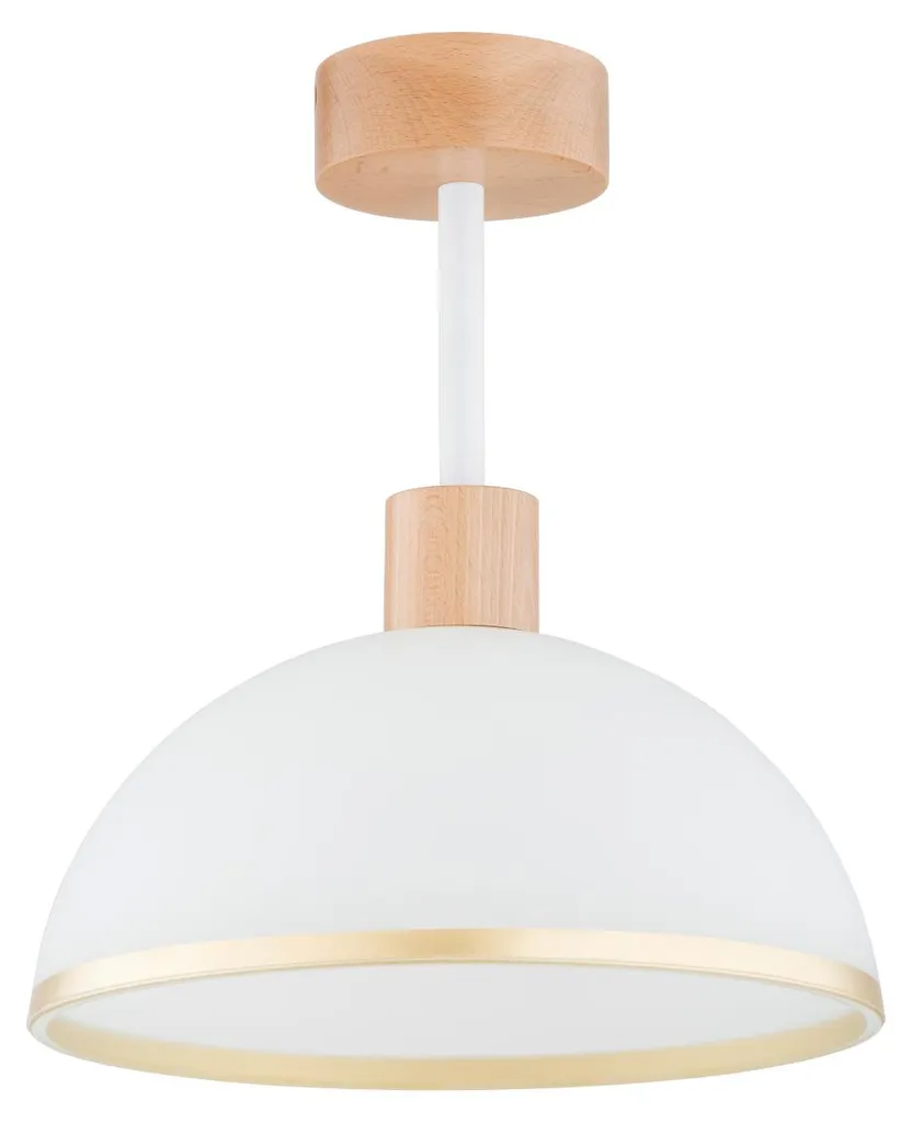 Luminaire de Plafond Design en Bois et Blanc Doré ZINO pour Salon Chic