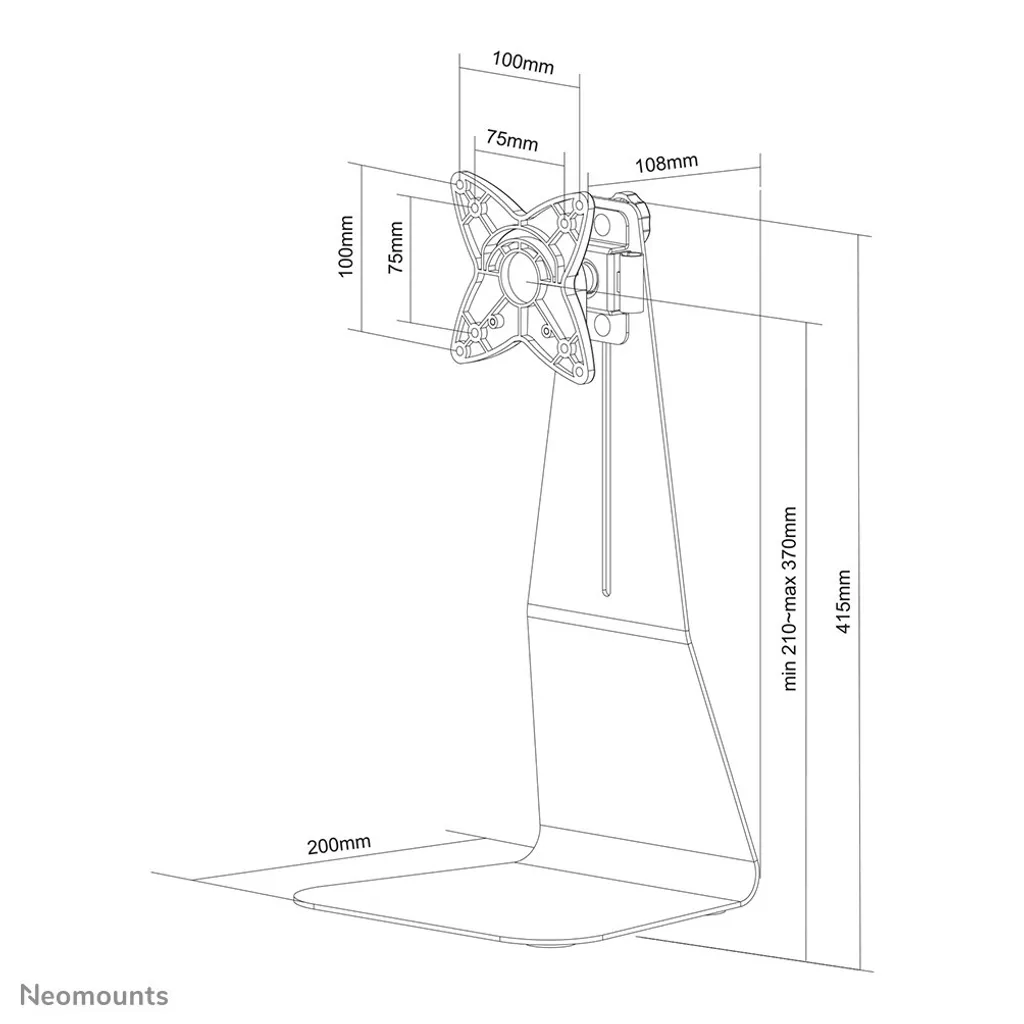 Support Écran 10kg Robuste pour Moniteur 10-27 Pouces Finition Argent