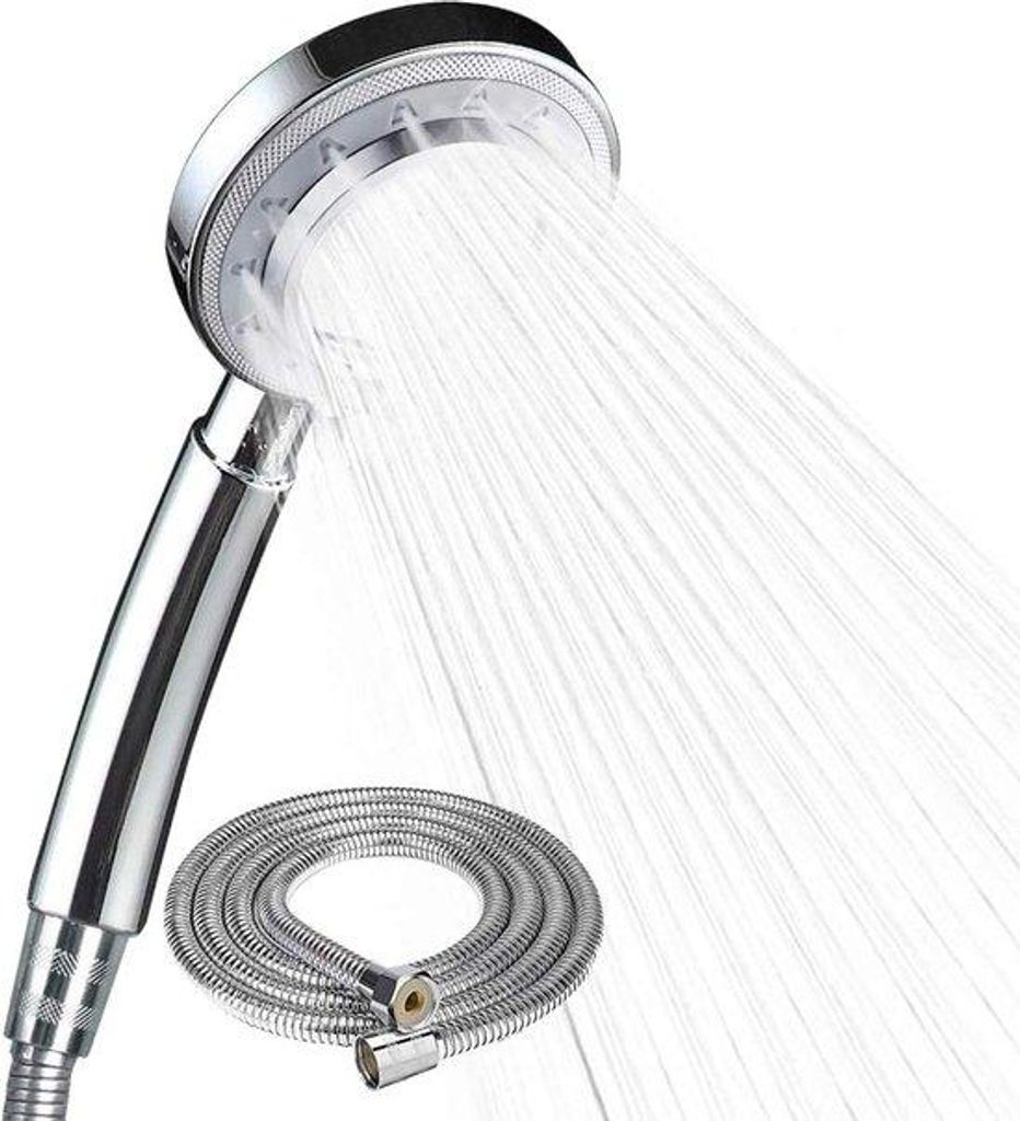 Handdouche-set aus Edelstahl - Wasser sparend - 1 Stück - Chrom