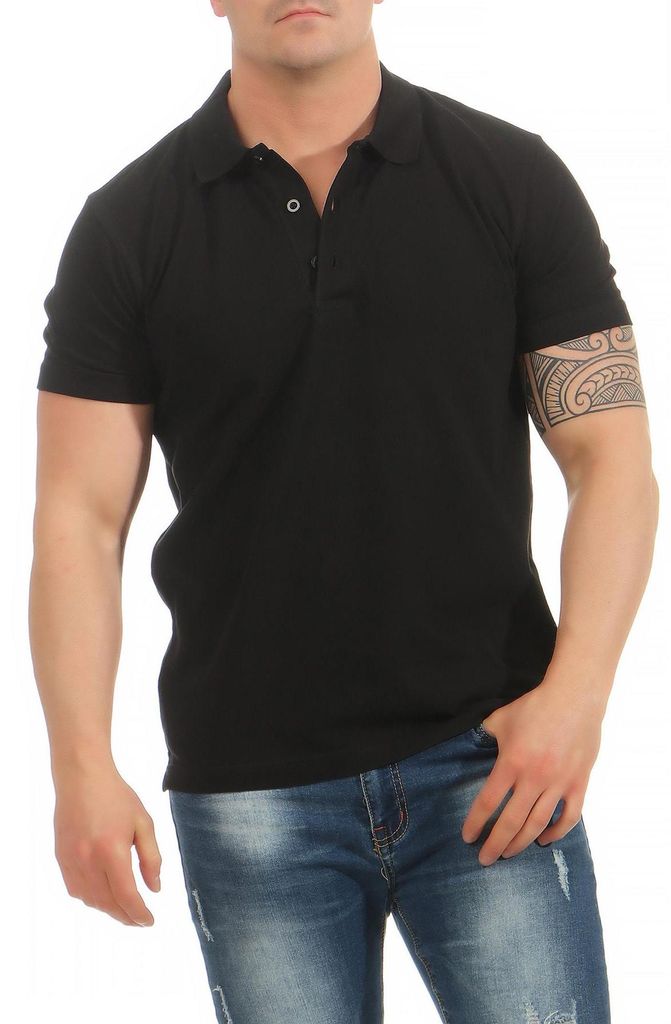 Mivaro Herren Poloshirt einfarbig – Polo Shirt aus 100 % Produktbild 