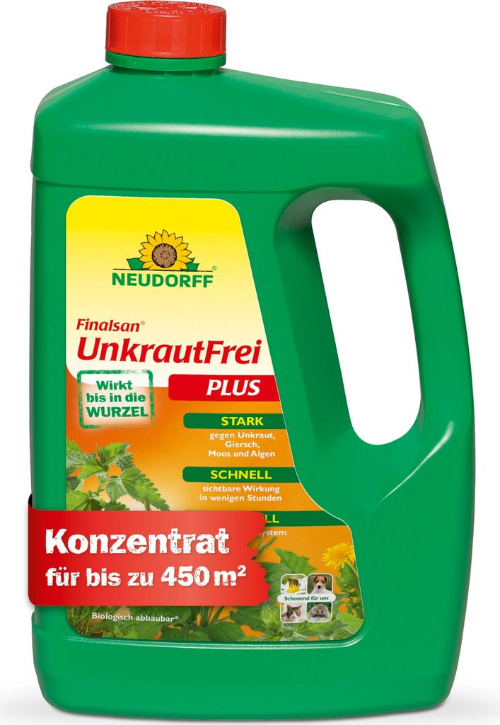 Finalsan Unkrautfrei Plus wirkt bis in die Wurzel, stark, schnell, kraftvoll Konzentrat für 450m²
