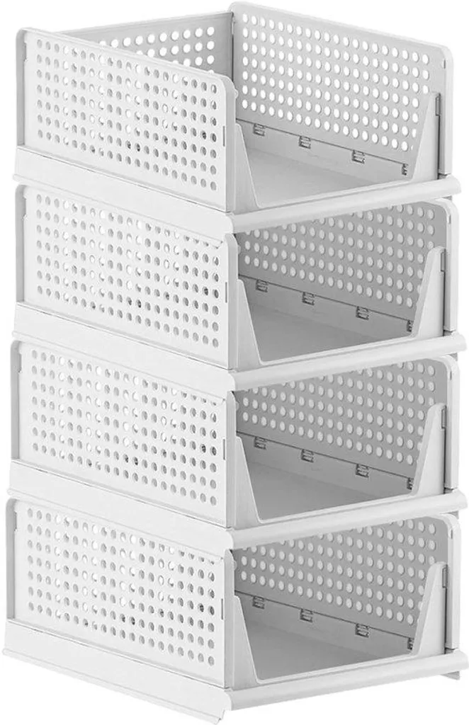 Organisateurs de Placard Coulissants en Plastique - Set de 4 Tiroirs