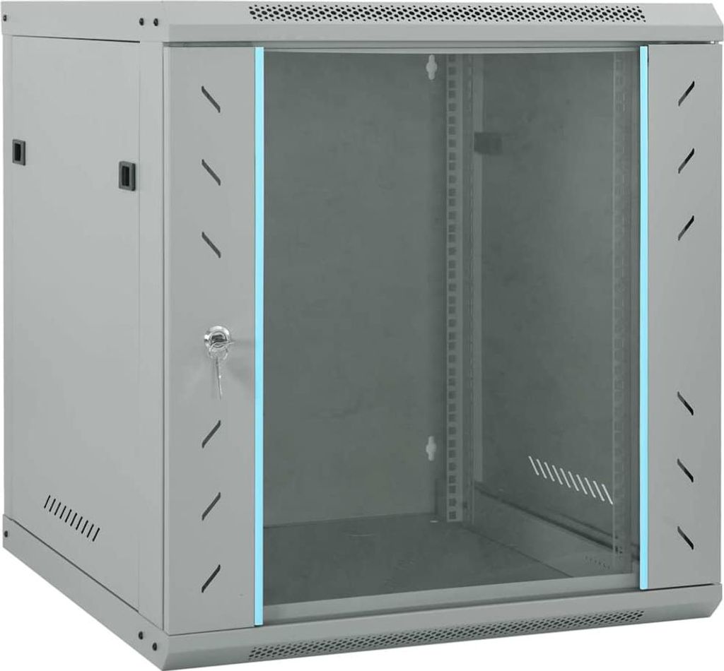 "Schlussverkauf" Netzwerkschrank mit Speicher - VIDAXL - Grau 60x60x65 cm Stahl C17701