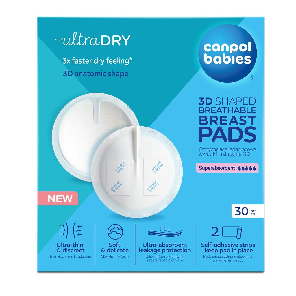 Canpol babies Atmungsaktive Ultra-Saugfähige Stilleinlagen 3D 30 St. 1/653