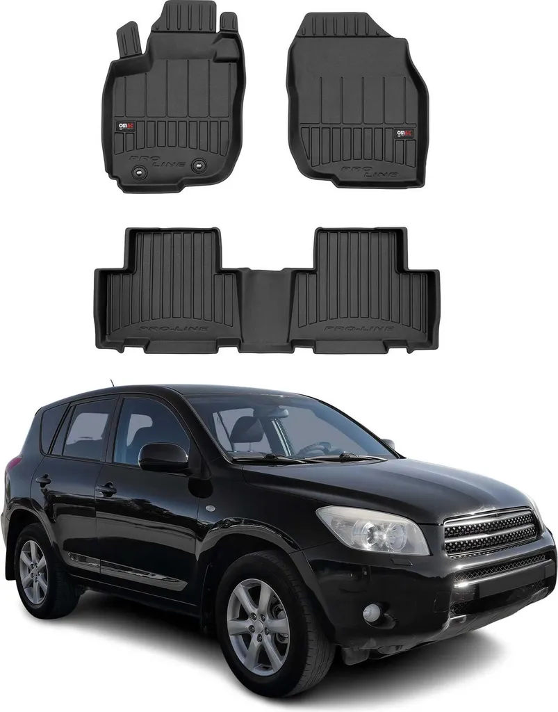 Tappetini Auto Toyota RAV4 2005-2012 Gomma Nera - Ideali per Famiglie