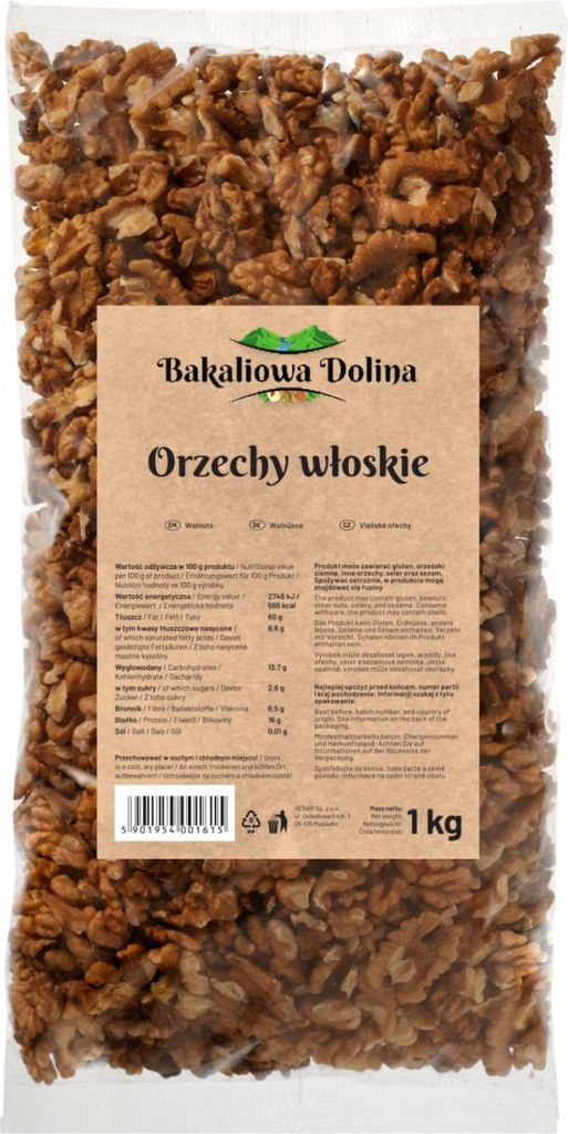 Walnusskerne 1 KG - Hälften und Stücke - Brainfood - Backzutat - Snack für die Arbeit und Schule